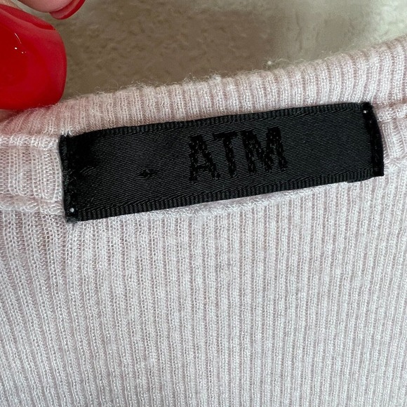 ATM Women's Ribbed Knit‎ Tank Mini Dress Racerback Sleeveless Pink Size S - Picture 4 of 13